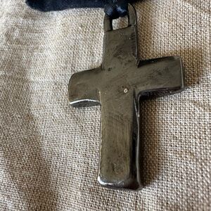 Rare VTG Robert Lee Morris RLM Blackened Sterling Silver Rugged Cross Necklace